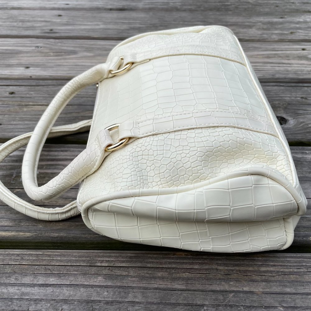 Women Hand Bags Cream Faux Leather Vegan Bag New S - Picture 10 of 12